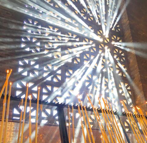 light shining through a window
