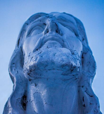 face of a statue of Jesus