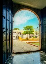 outside view through arch