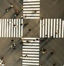 crosswalk seen from above