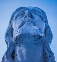 face of a statue of Jesus